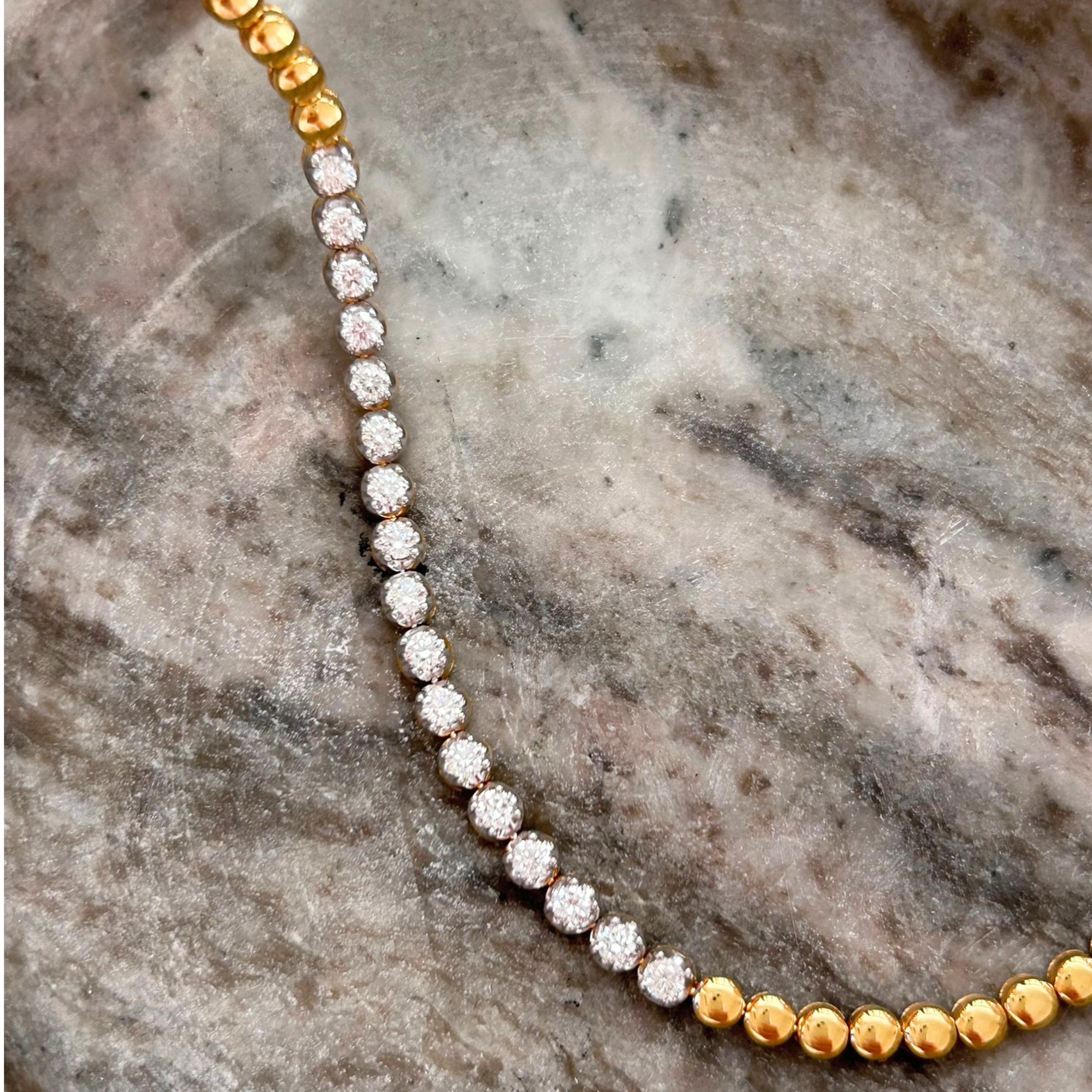 Half Diamond Tennis Bracelet