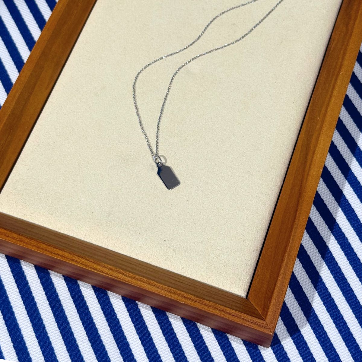 White Gold Tag Pendant