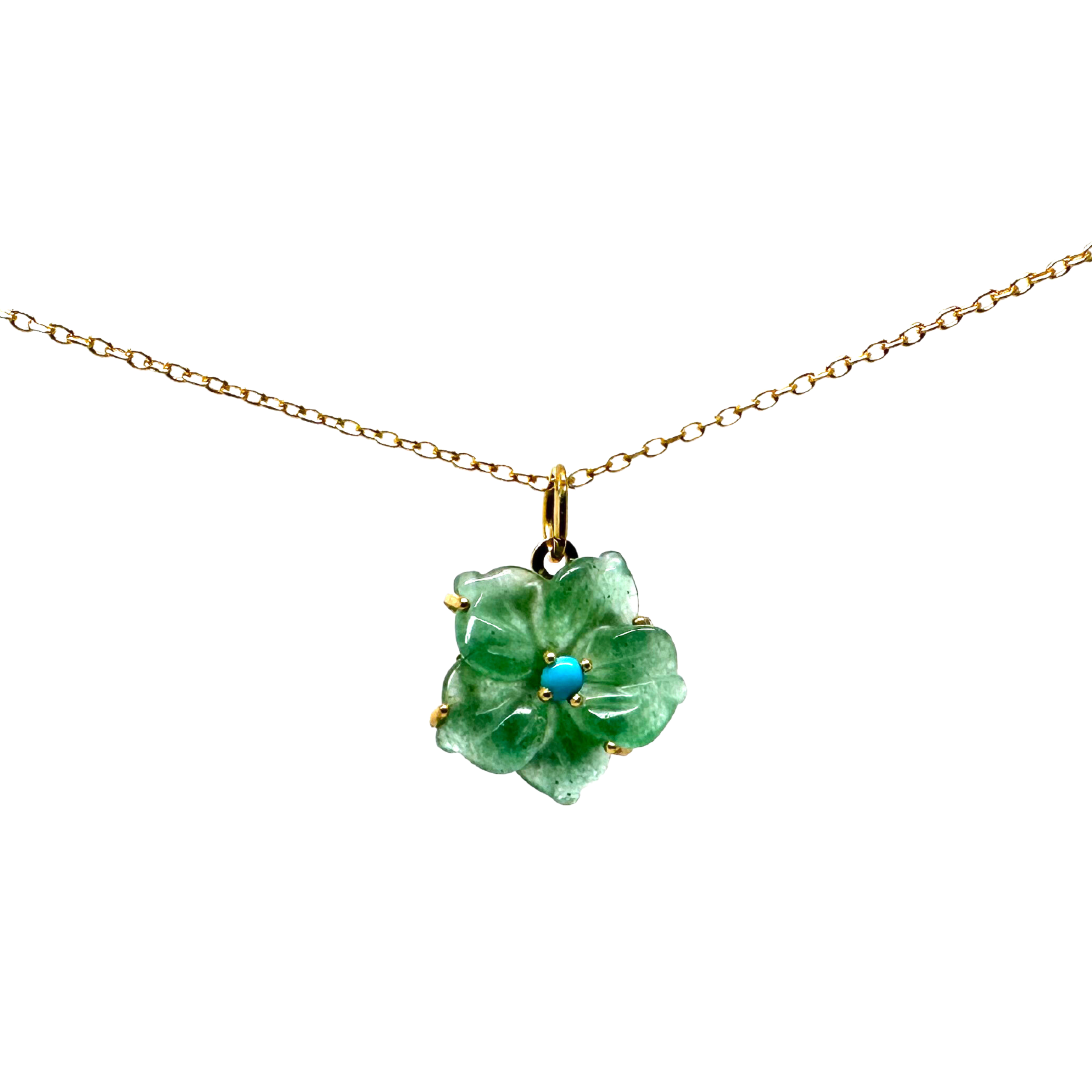 Green Quartz Flower Pendant