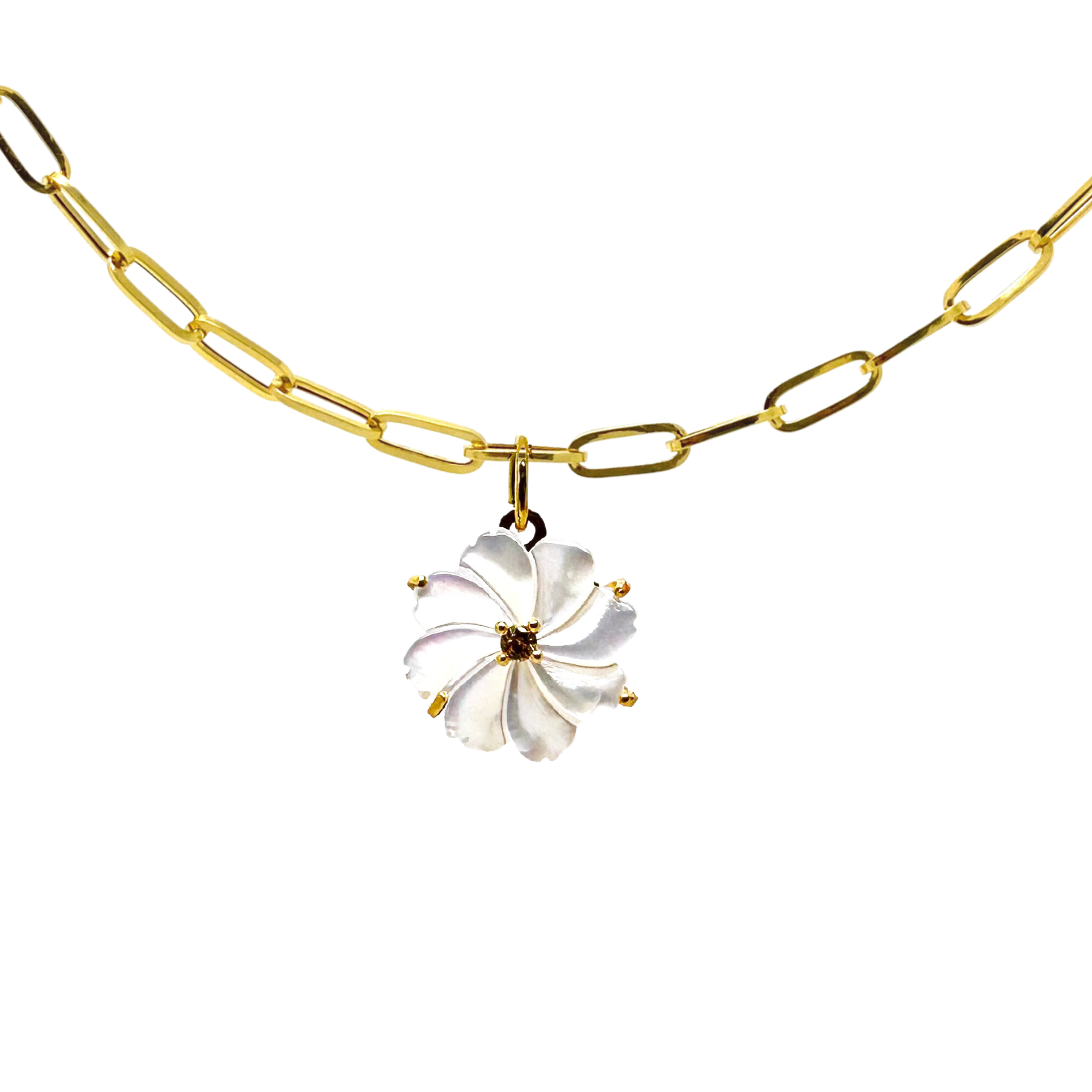 Mother of Pearl Flower Pendant