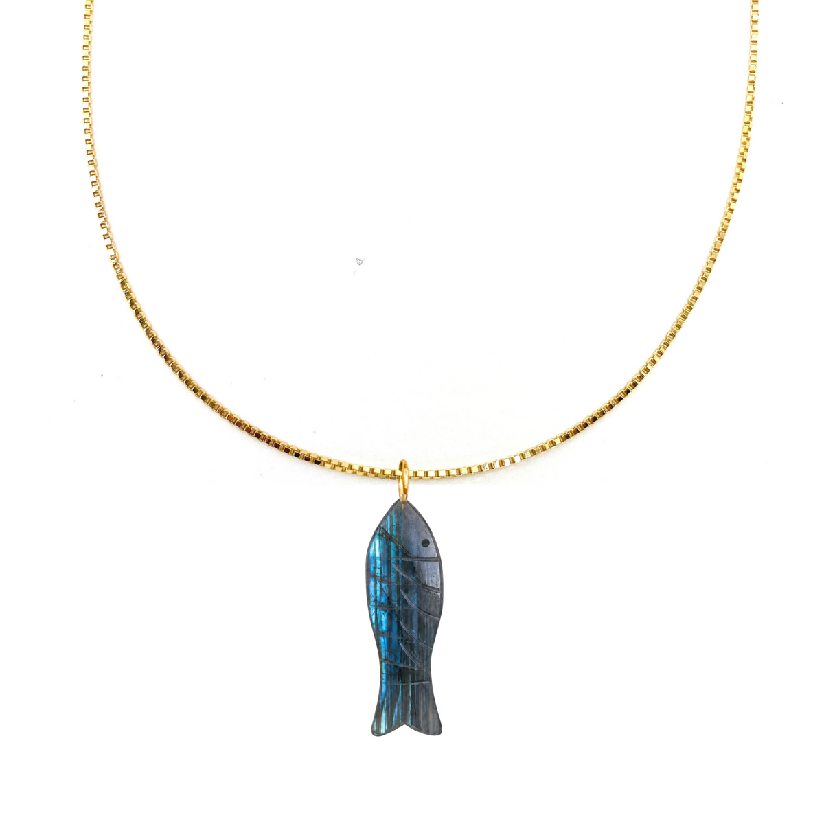 Labrodorite Fish Pendant