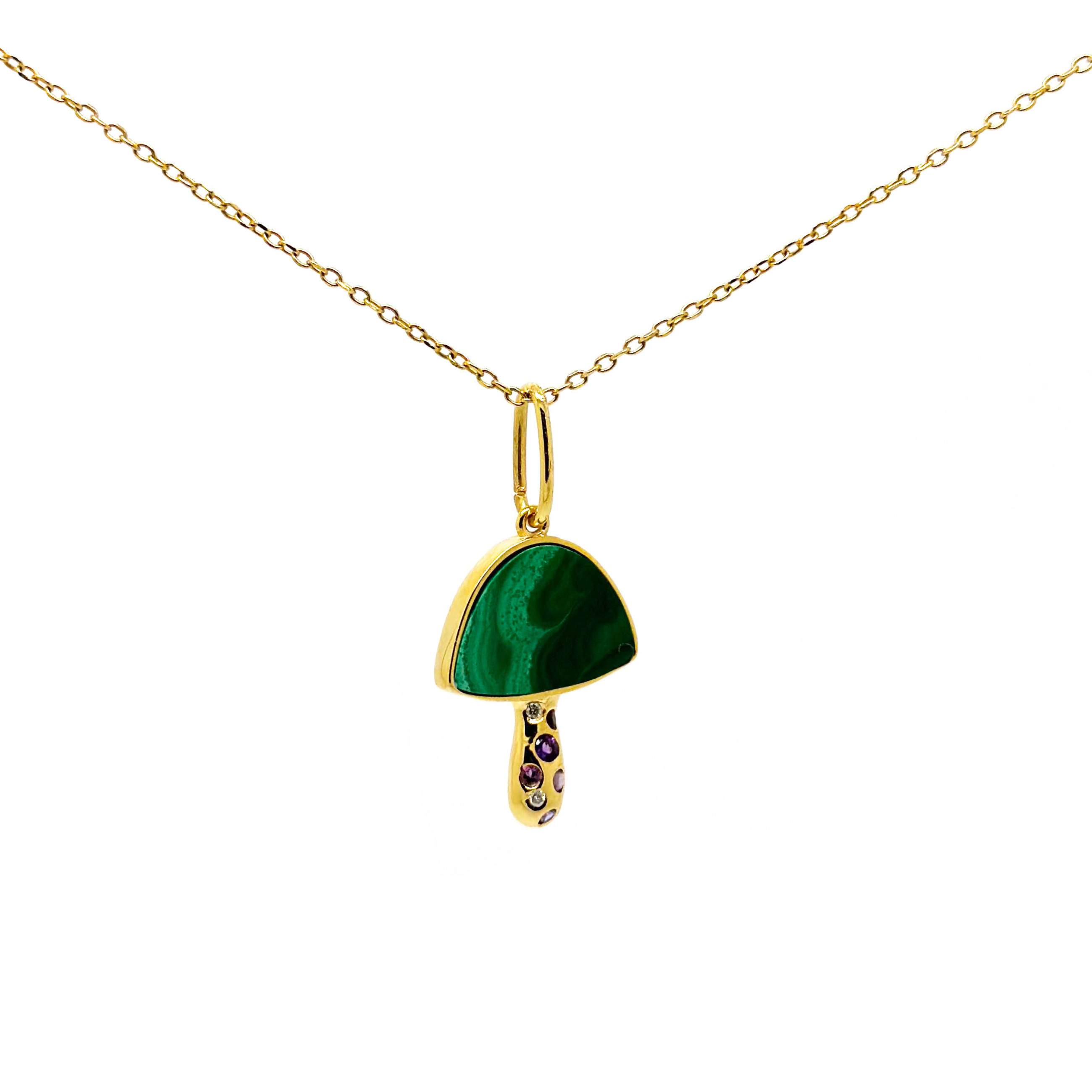 Malachite Mushroom Necklace