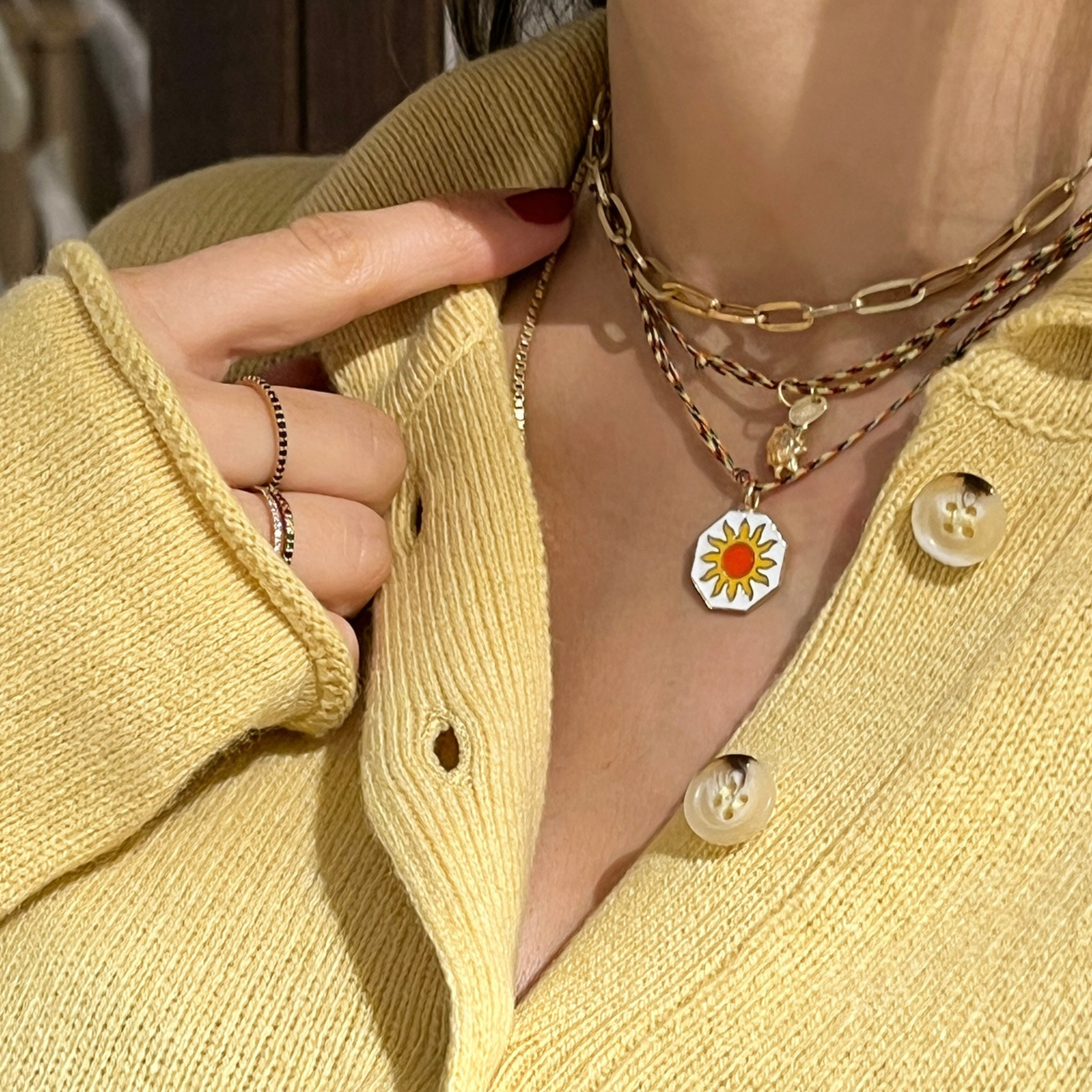 Enamel Sun Necklace