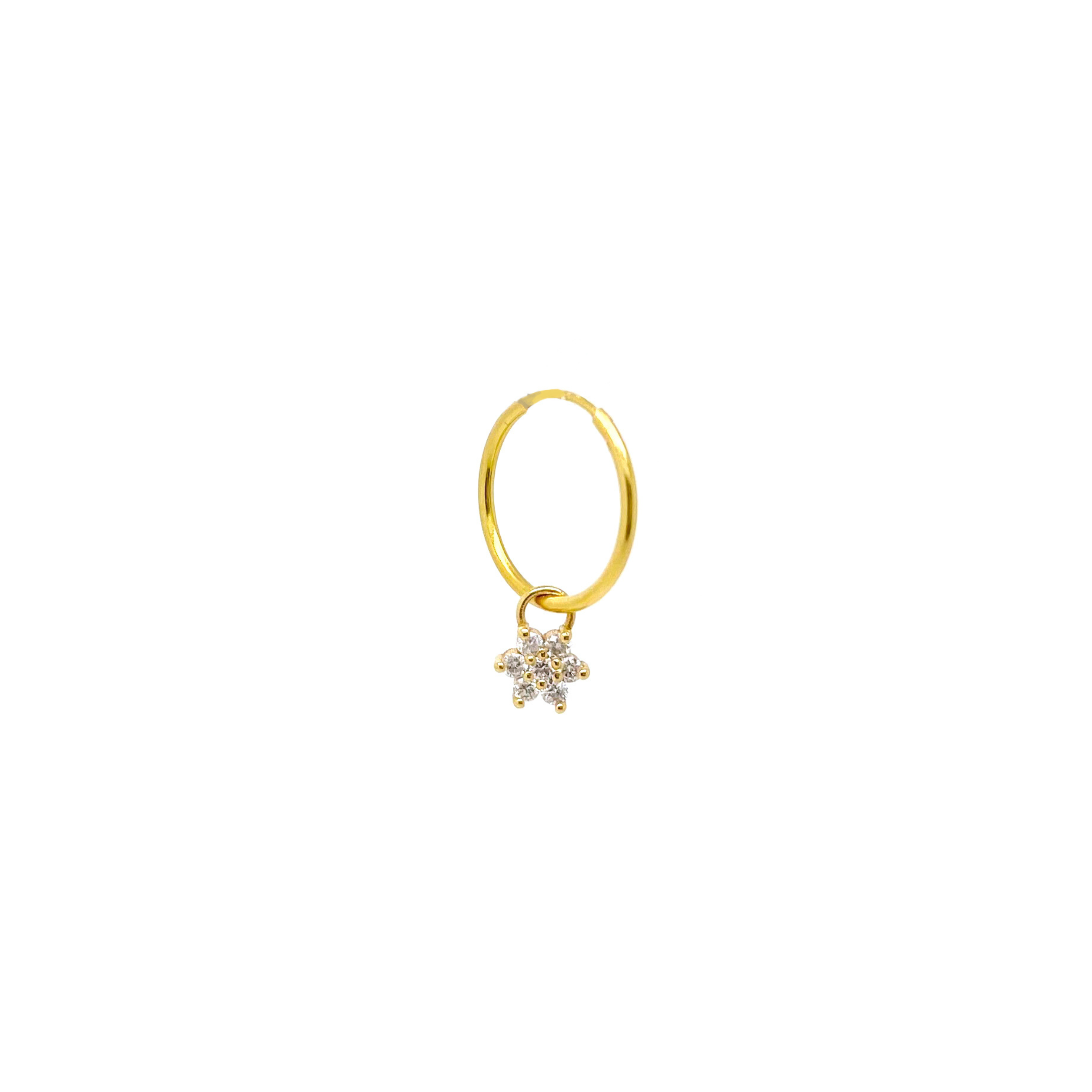 Diamond Flower Mini Hoop