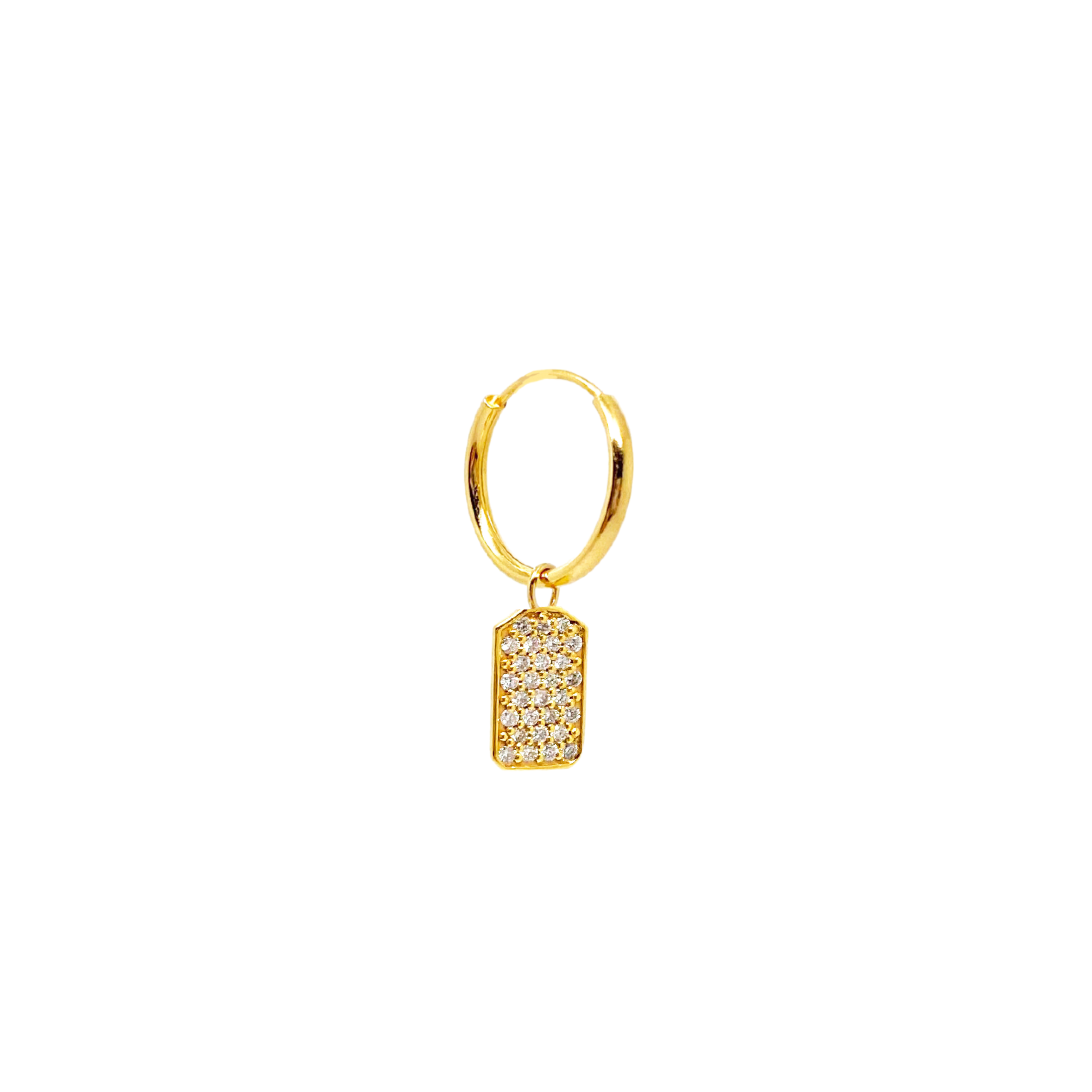 Diamond Tag Mini Hoop