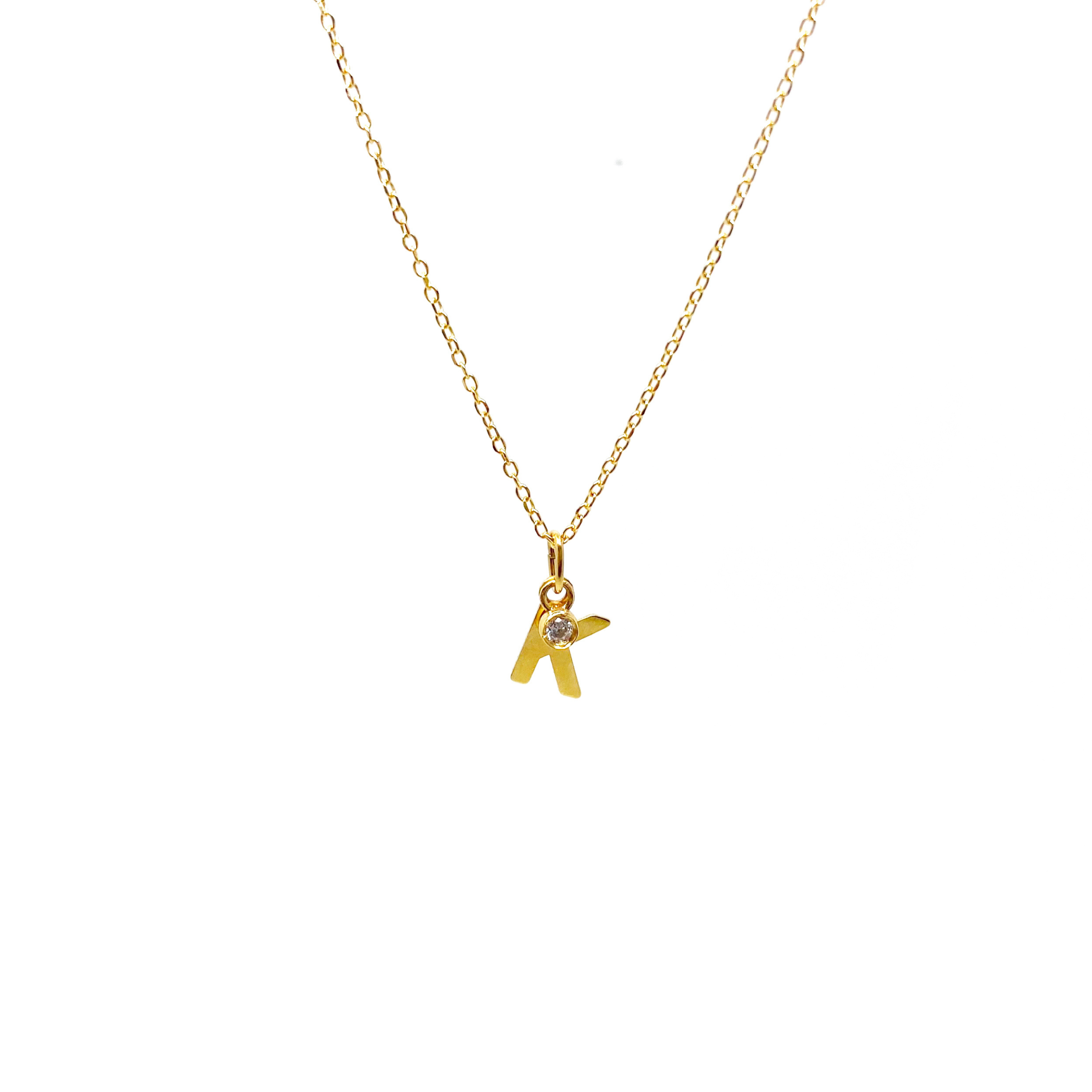 Gold Initial With Diamond