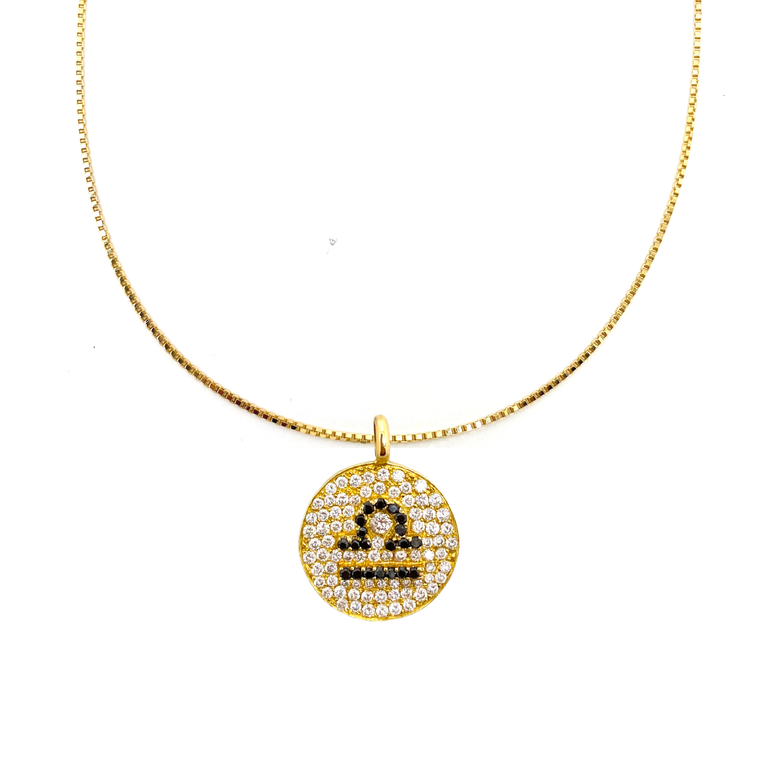 Diamond Zodiac Coin Pendant