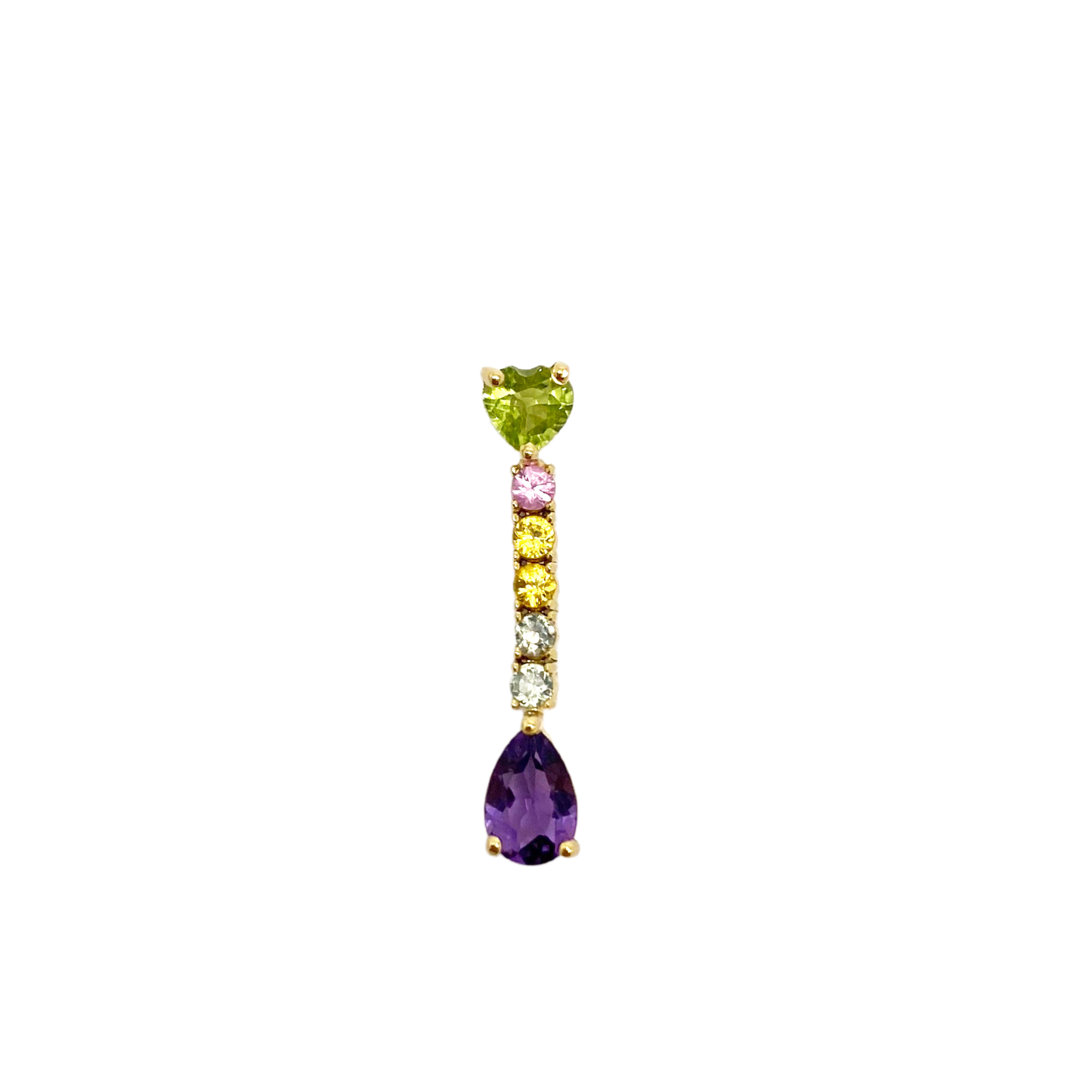 Peridot Heart Tennis Earring