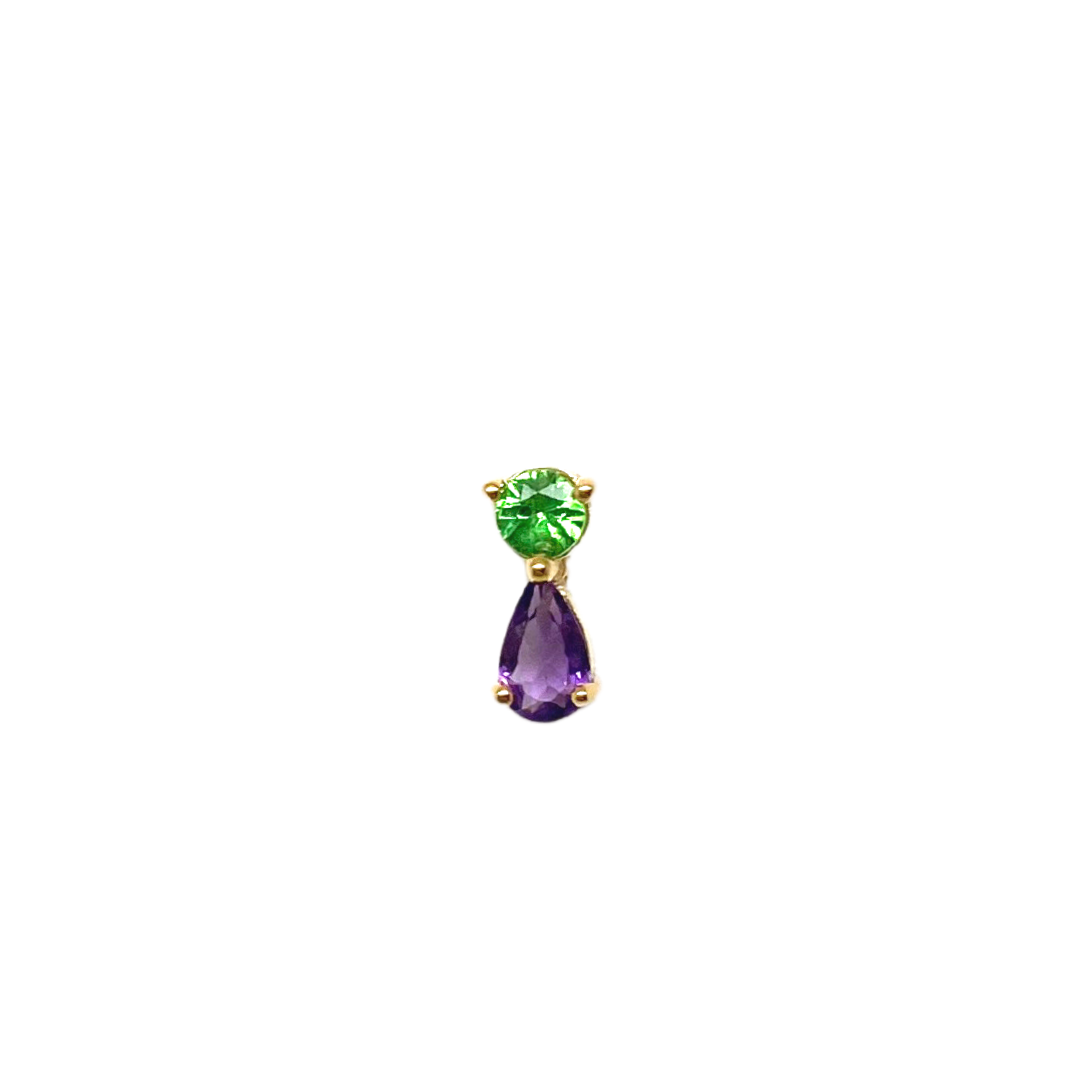 Tsavorite And Amethyst Double Stud