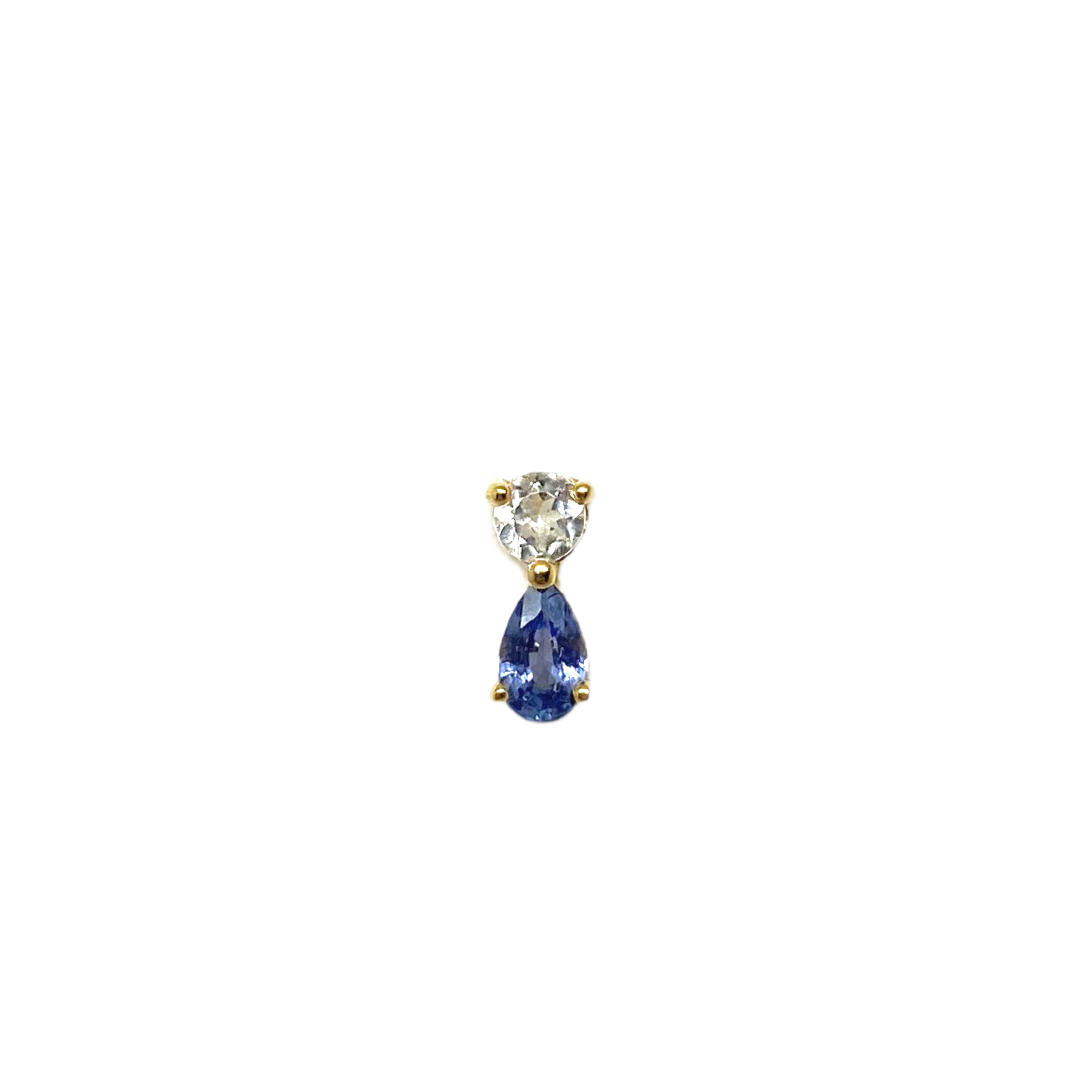 White Topaz And Blue Sapphire Double Stud
