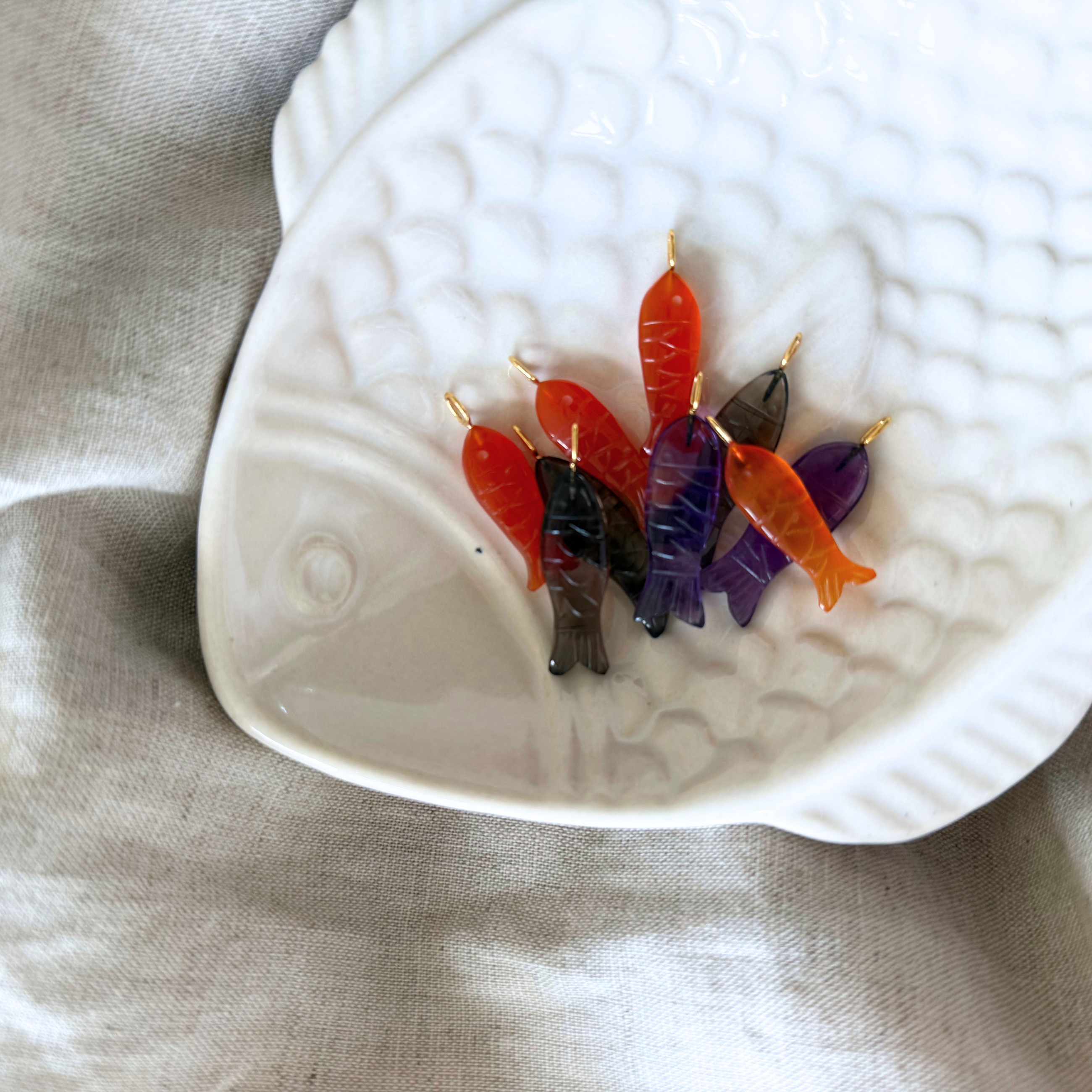 Smoky Quartz Fish Necklace