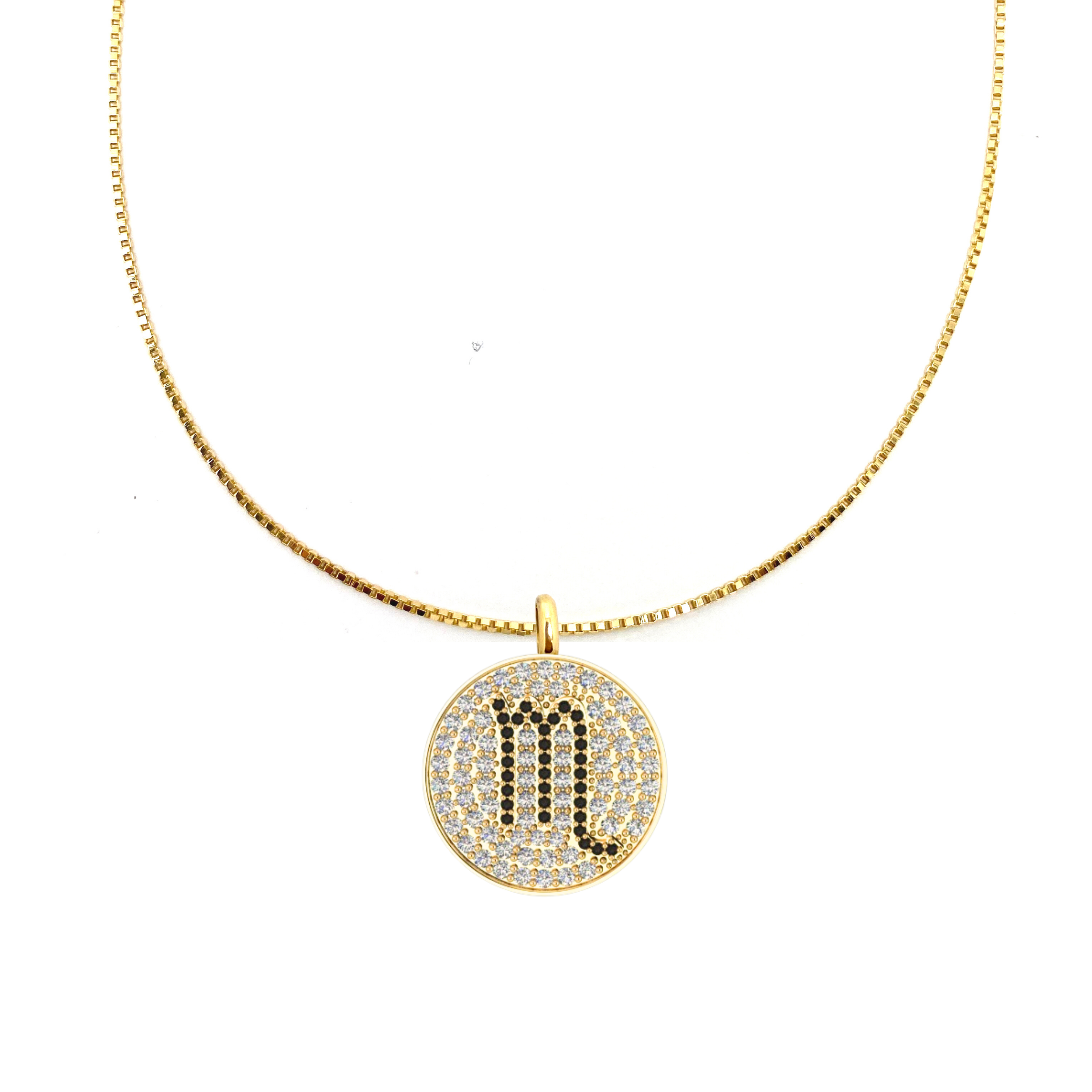 Diamond Zodiac Coin Pendant