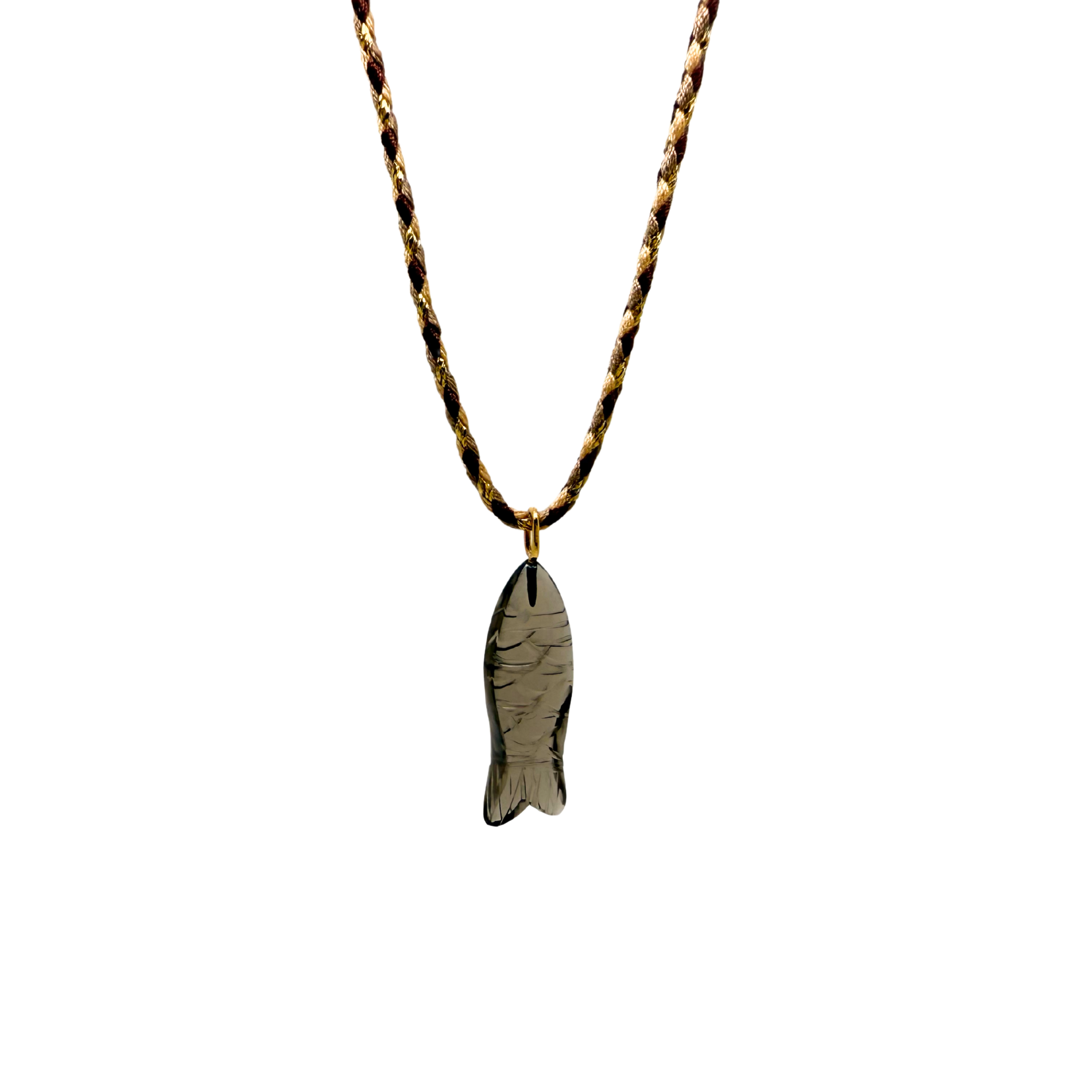 Smoky Quartz Fish Necklace