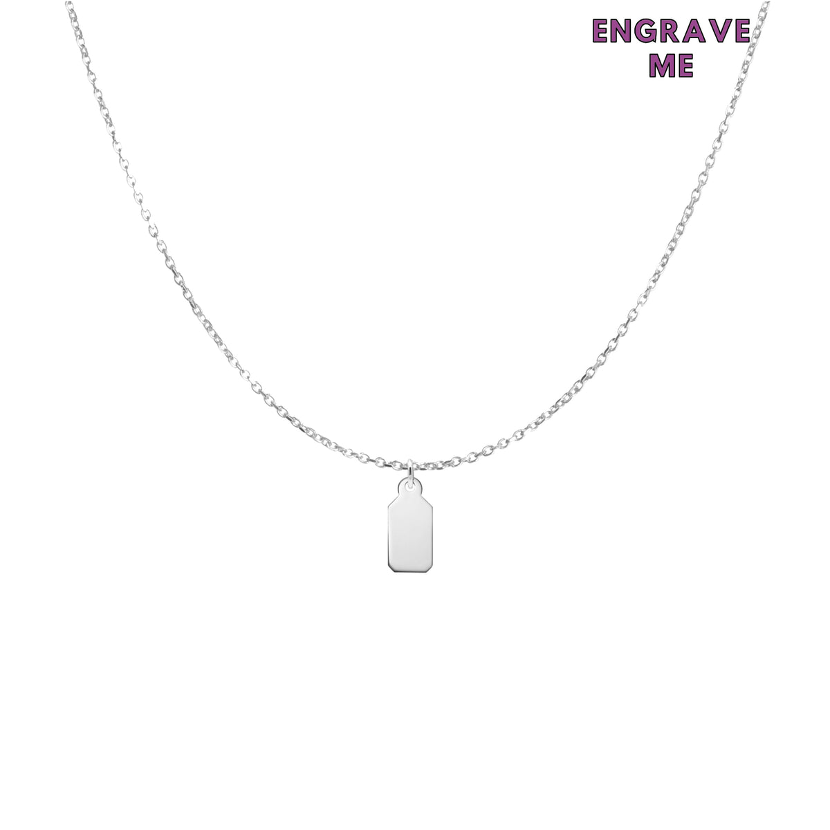 White Gold Tag Pendant