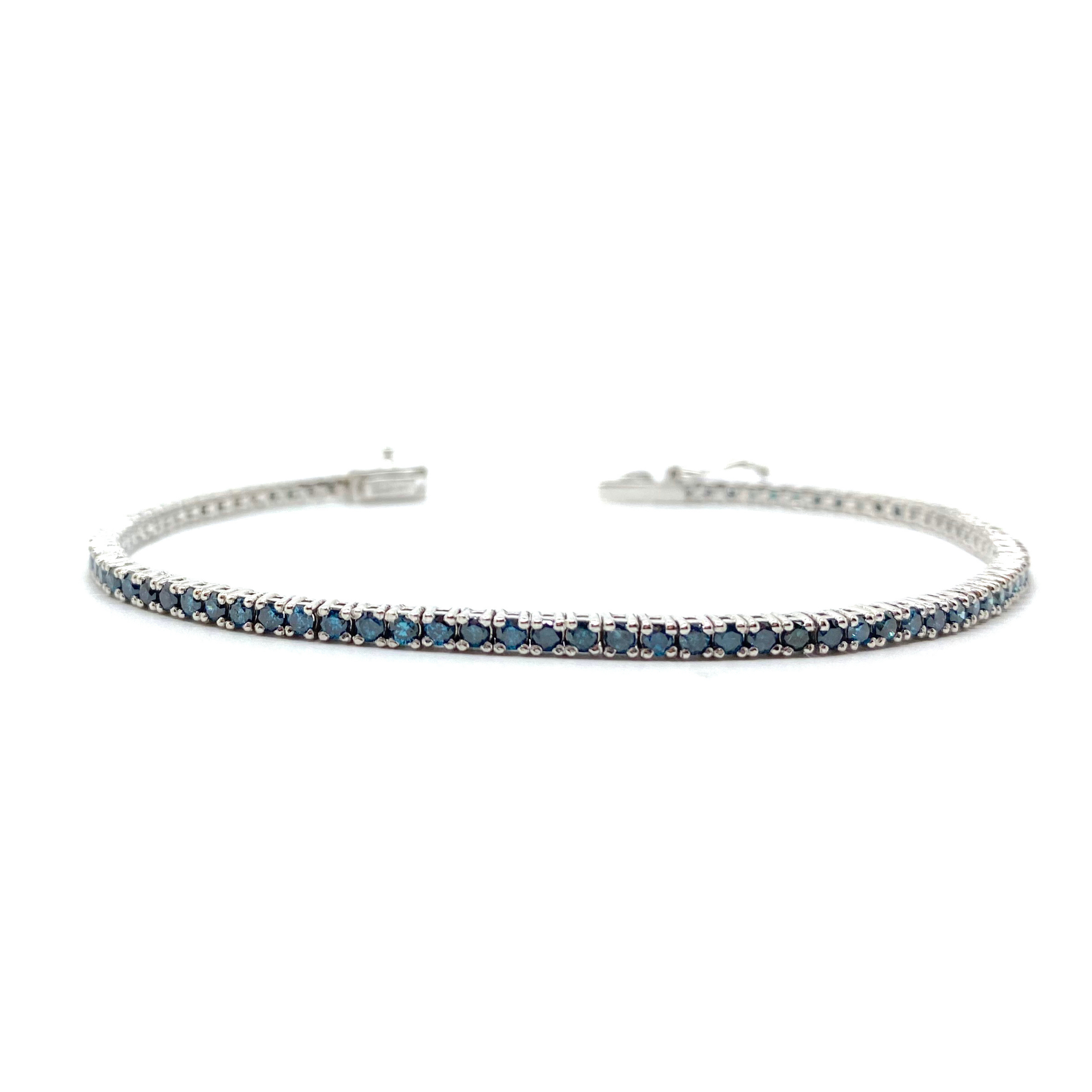 Blue Diamond Tennis Bracelet