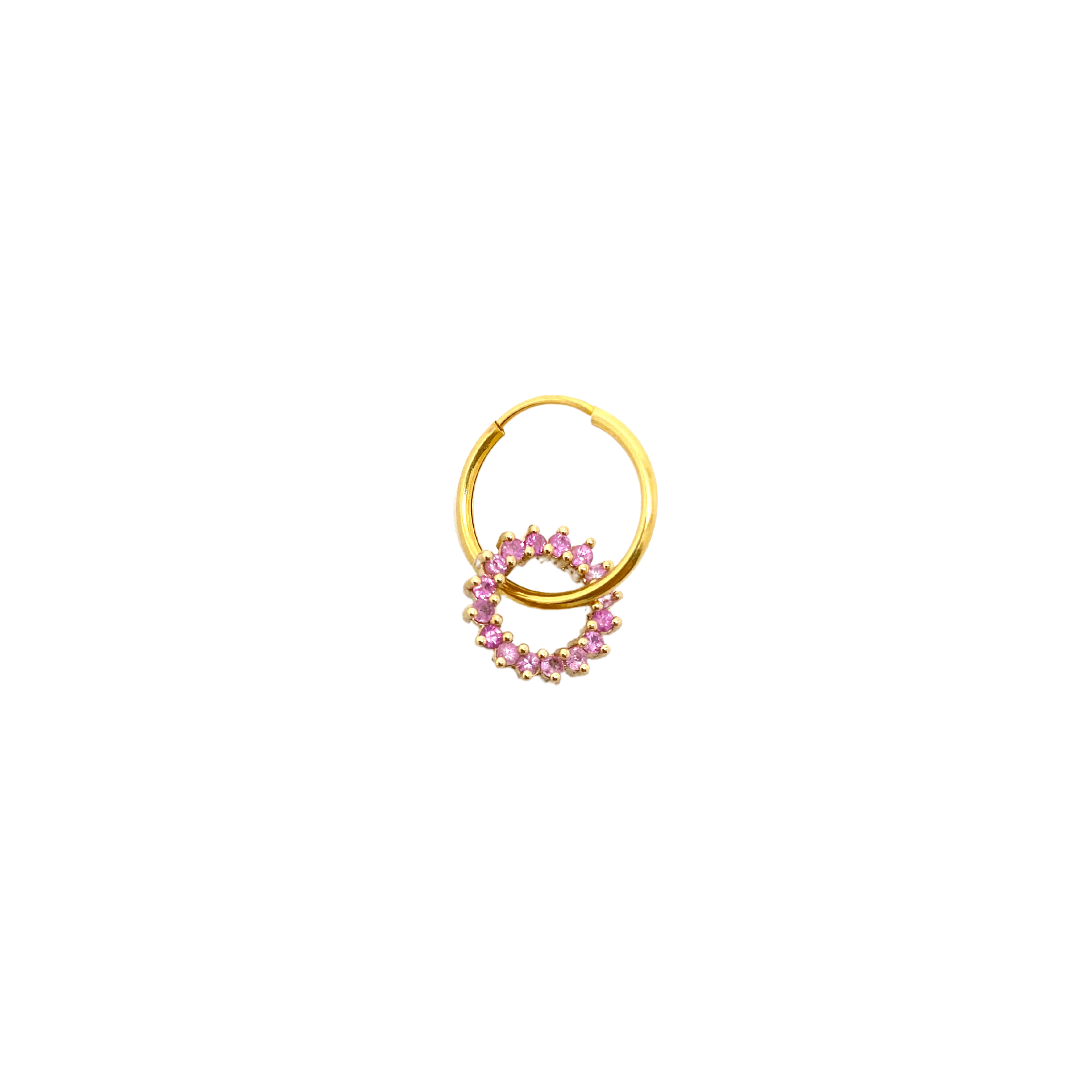 Floating White Topaz Mini Hoop