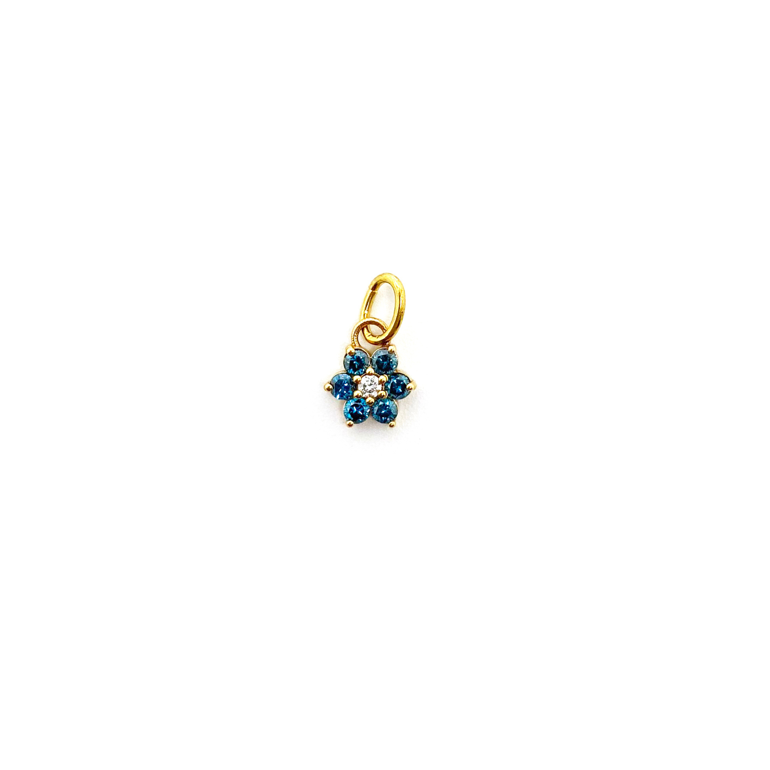 Jumbo Blue Diamond Flower Pendant