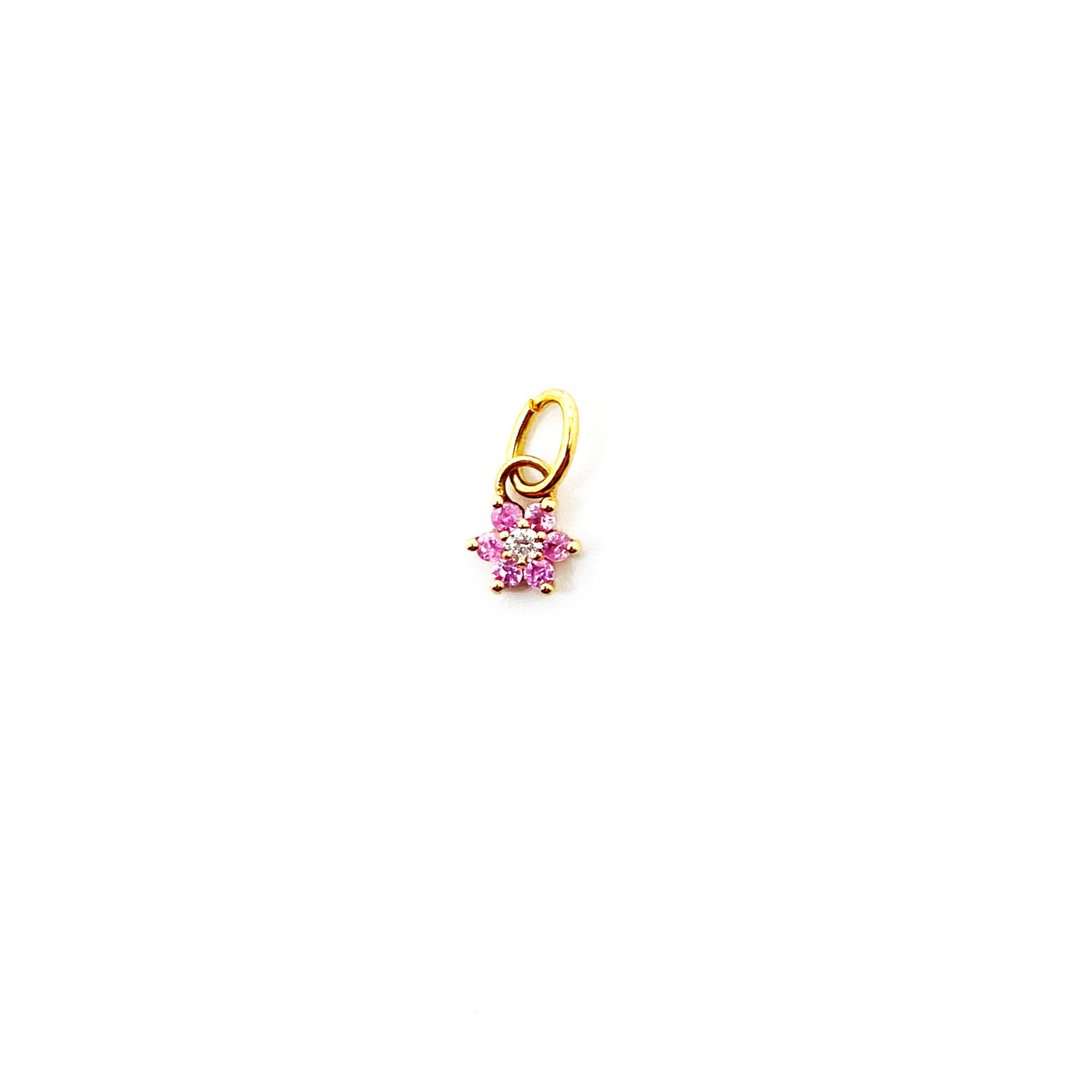 Mini Pink Sapphire Flower Pendant