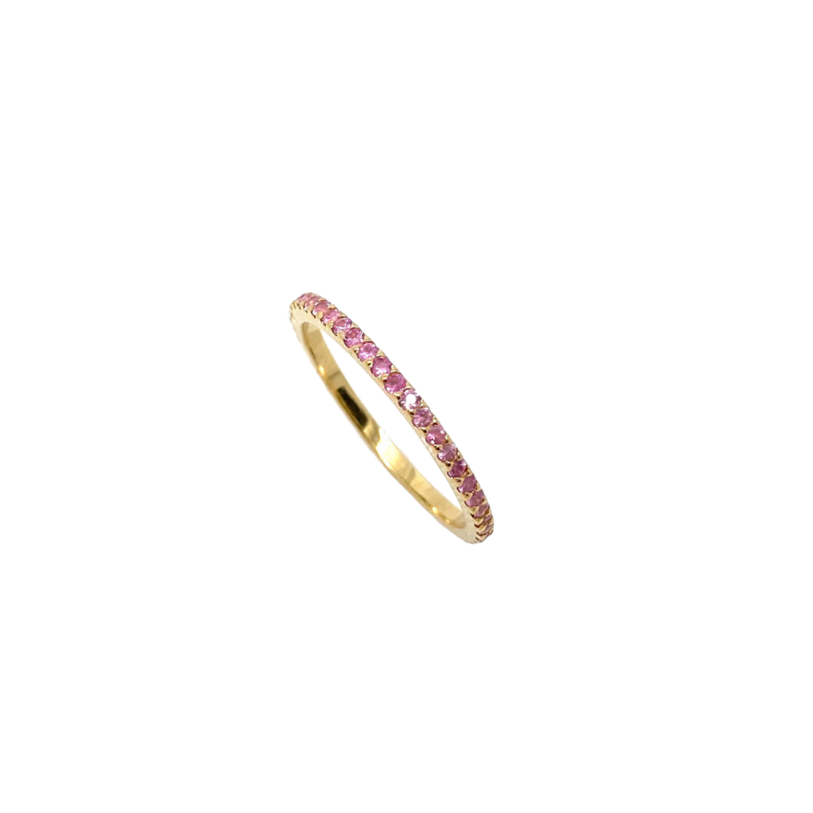 Pink Sapphire Eternity Band