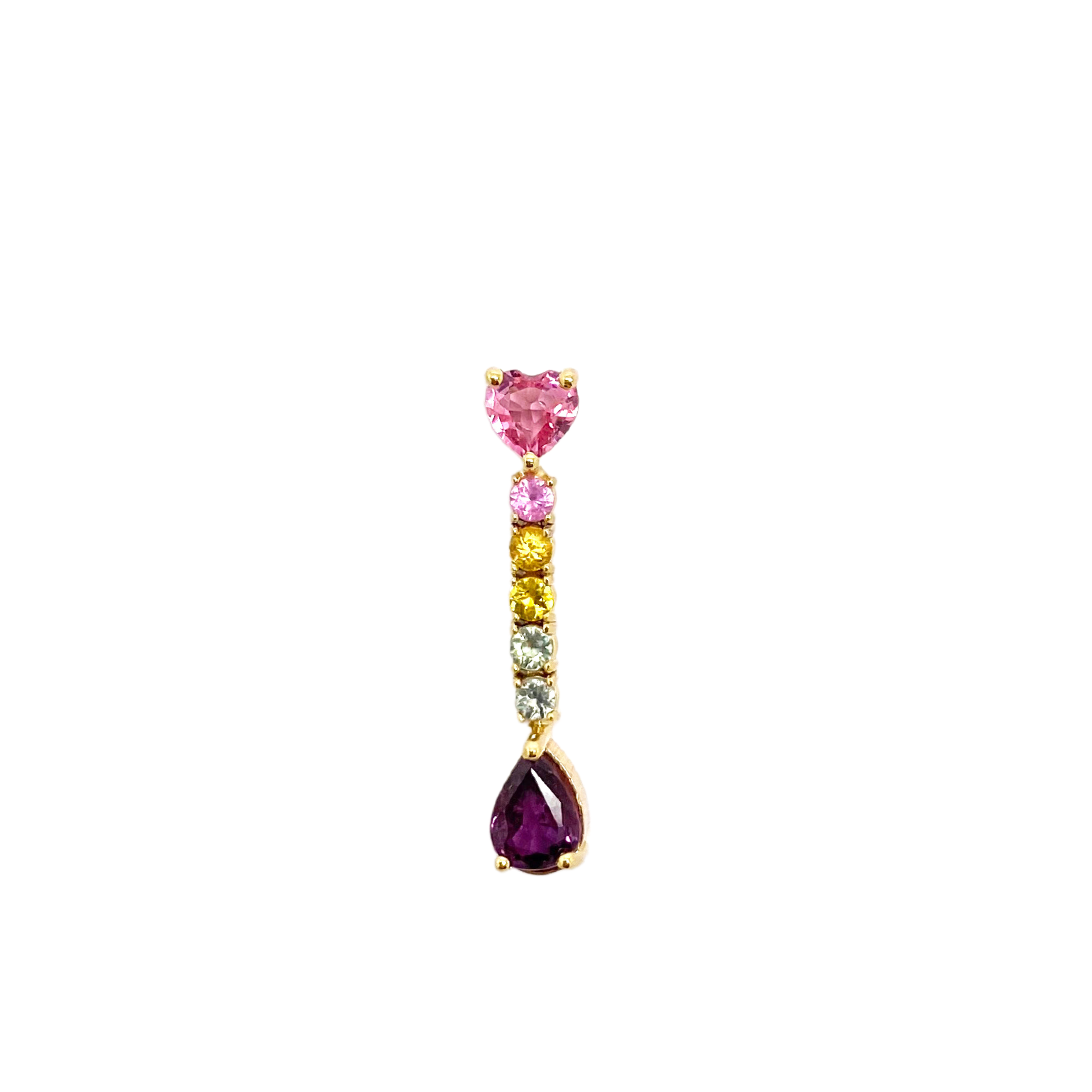 Tourmaline Heart Tennis Earring