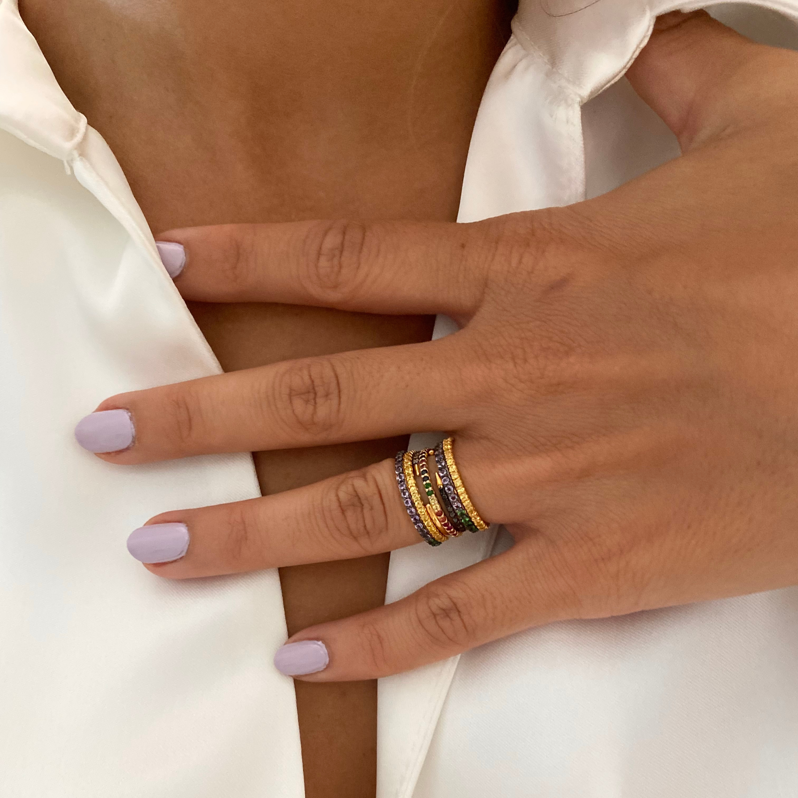 Yellow Sapphire Eternity Band